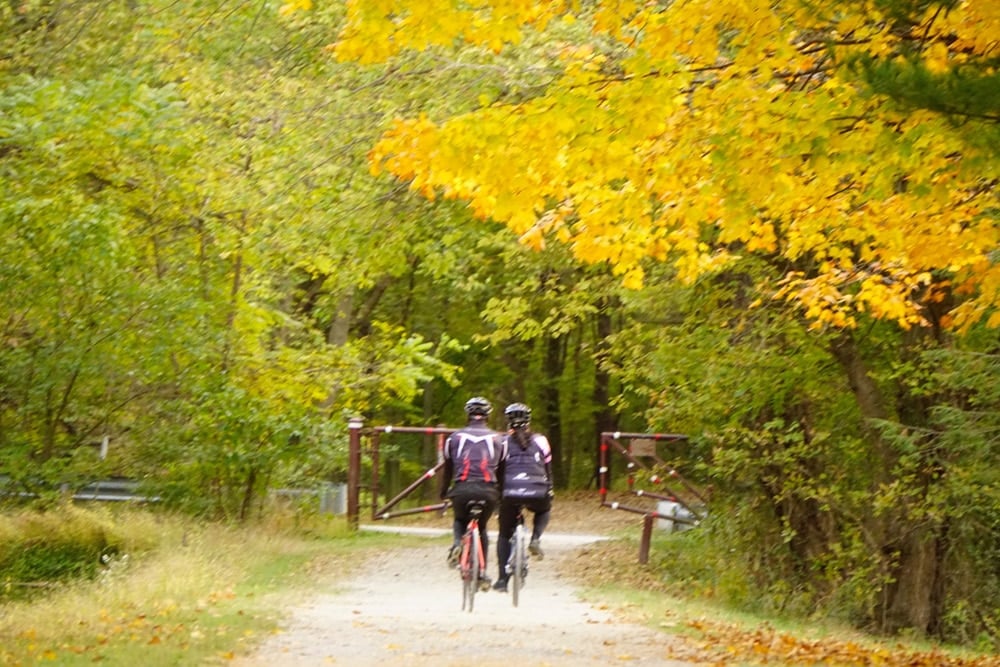 Couple Cycling in Fall in Hagerstown